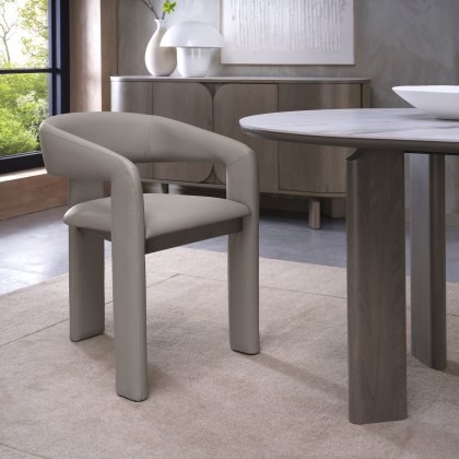 Nova - Grey Oiled Oak Dining Chair in Grey Bonded Leather Nova - Grey Oiled Oak Dining Chair in Grey Bonded Leather