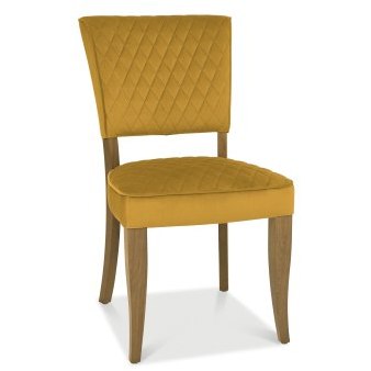 Constable - Rustic Oak Dining Chair in Mustard Velvet (Pair) Constable - Rustic Oak Dining Chair in Mustard Velvet (Pair)
