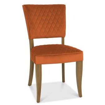 Constable - Rustic Oak Dining Chair in Rust Velvet (Pair) Constable - Rustic Oak Dining Chair in Rust Velvet (Pair)