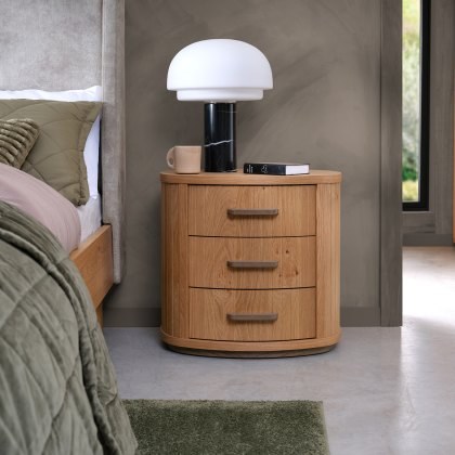 Astra - Knotty Oak 3 Drawer Bedside Table Astra - Knotty Oak 3 Drawer Bedside Table