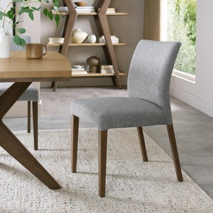 Henley - Weathered Oak Dining Chair in Grey Fabric (Pair) Henley - Weathered Oak Dining Chair in Grey Fabric (Pair)