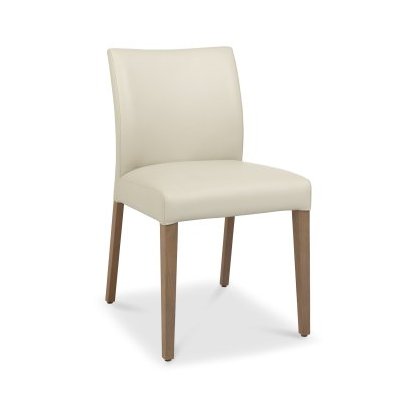 Henley - Weathered Oak Dining Chair in Ivory Bonded Leather (Pair) Henley - Weathered Oak Dining Chair in Ivory Bonded Leather (Pair)