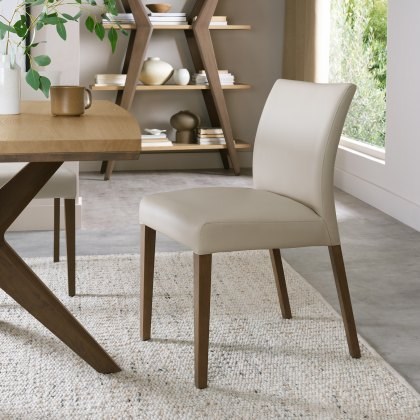 Henley - Weathered Oak Dining Chair in Ivory Bonded Leather (Pair) Henley - Weathered Oak Dining Chair in Ivory Bonded Leather (Pair)