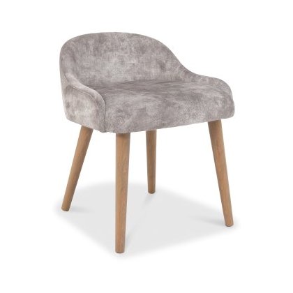 Astra - Knotty Oak Vanity Stool in Pearl Velvet Astra - Knotty Oak Vanity Stool in Pearl Velvet