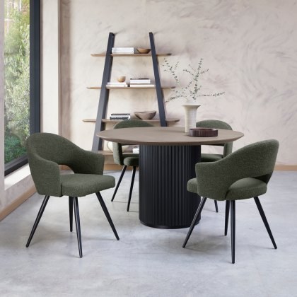 Jorge - Grey Oak 4 Seater Round Dining Table Jorge - Grey Oak 4 Seater Round Dining Table
