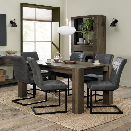 Oak 6 seater dining deals table and chairs