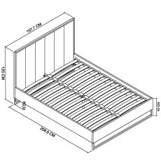 Varo Rustic Oak Panel Bedstead King 150cm