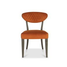 Bosco Fumed Oak Chair in Rust Velvet Fabric