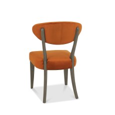 Bosco Fumed Oak Chair in Rust Velvet Fabric