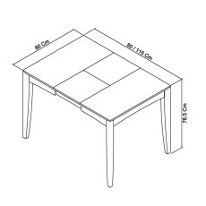 Jasper Grey Washed Oak 2-4 Seater Table & 2 Low Slat Back Chairs in Titanium Fabric