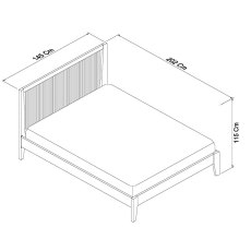 Rimini Aged Oak & Weathered Oak Slatted Bedstead 135cm Double