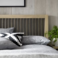 Rimini Aged Oak & Weathered Oak Slatted Bedstead 135cm Double