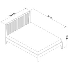 Rimini Aged Oak & Weathered Oak Slatted Bedstead King 150cm