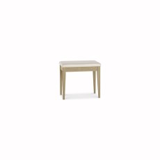 Rimini Aged Oak Stool - Ivory Bonded Leather