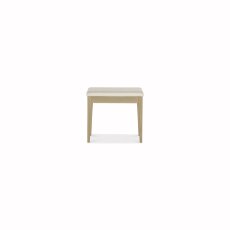 Rimini Aged Oak Stool - Ivory Bonded Leather