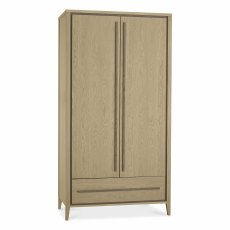 Rimini Aged Oak & Weathered Oak Double Wardrobe