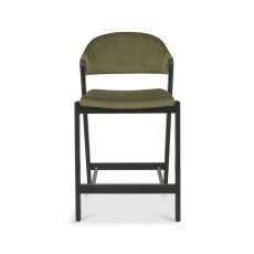 Rosen Peppercorn Upholstered Bar Stool in a Cedar Velvet Fabric (Single)