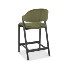 Rosen Peppercorn Upholstered Bar Stool in a Cedar Velvet Fabric (Single)