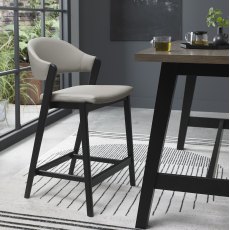 Rosen Peppercorn Upholstered Bar Stool in a Grey Bonded Leather (Single)