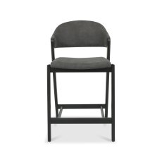 Rosen Peppercorn Upholstered Bar Stool in a Dark Grey Fabric (Single)