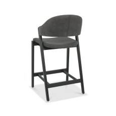 Rosen Peppercorn Upholstered Bar Stool in a Dark Grey Fabric (Single)