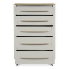 Norman Scandi Oak & Soft Grey 5 Drawer Chest