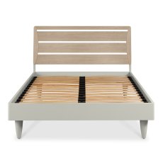 Norman Scandi Oak & Soft Grey Slatted Bedstead Double 135cm