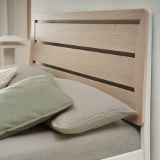 Norman Scandi Oak & Soft Grey Slatted Bedstead Double 135cm