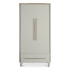 Norman Scandi Oak & Soft Grey Double Wardrobe