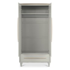 Norman Scandi Oak & Soft Grey Double Wardrobe