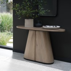 Astra - Grey Oiled Oak Oval Console Table Astra - Grey Oiled Oak Oval Console Table