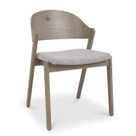 Astra - Grey Oiled Oak Dining Chair in Grey Fabric (Pair) Astra - Grey Oiled Oak Dining Chair in Grey Fabric (Pair)
