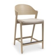 Astra - Scandi Oak Bar Stool in Ivory Bonded Leather Astra - Scandi Oak Bar Stool in Ivory Bonded Leather