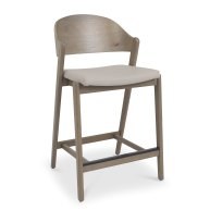 Astra - Grey Oiled Oak Bar Stool in Grey Bonded Leather Astra - Grey Oiled Oak Bar Stool in Grey Bonded Leather