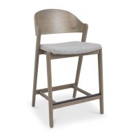 Astra - Grey Oiled Oak Bar Stool in Grey Fabric Astra - Grey Oiled Oak Bar Stool in Grey Fabric