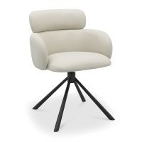 Hudson - Swivel Chair in Ivory Faux Leather Hudson - Swivel Chair in Ivory Faux Leather