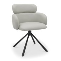 Hudson - Swivel Chair in Light Grey Faux Leather Hudson - Swivel Chair in Light Grey Faux Leather