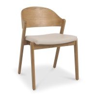 Astra - Rustic Oak Dining Chair in Ivory Bonded Leather (Pair) Astra - Rustic Oak Dining Chair in Ivory Bonded Leather (Pair)