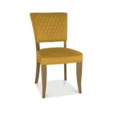 Constable - Rustic Oak Dining Chair in Mustard Velvet (Pair) Constable - Rustic Oak Dining Chair in Mustard Velvet (Pair)