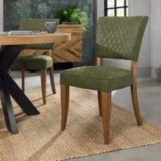 Constable - Rustic Oak Dining Chair in Cedar Velvet (Pair) Constable - Rustic Oak Dining Chair in Cedar Velvet (Pair)