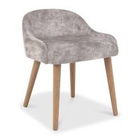 Astra - Knotty Oak Vanity Stool in Pearl Velvet Astra - Knotty Oak Vanity Stool in Pearl Velvet