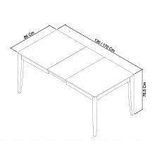 Jasper Grey Washed Oak & Soft Grey 4-6 Extension Table