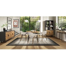 Castello Rustic Oak & Peppercorn 4 Seater Circular Dining Table