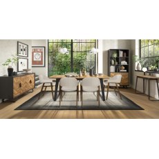 Castello Rustic Oak & Peppercorn 6-8 Seater Extension Dining Table