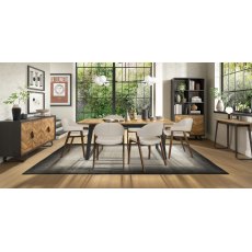 Castello Rustic Oak & Peppercorn 6-8 Seater Extension Dining Table