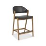 Rosen Rustic Oak Upholstered Bar Stool in an Old West Vintage Fabric (Single)